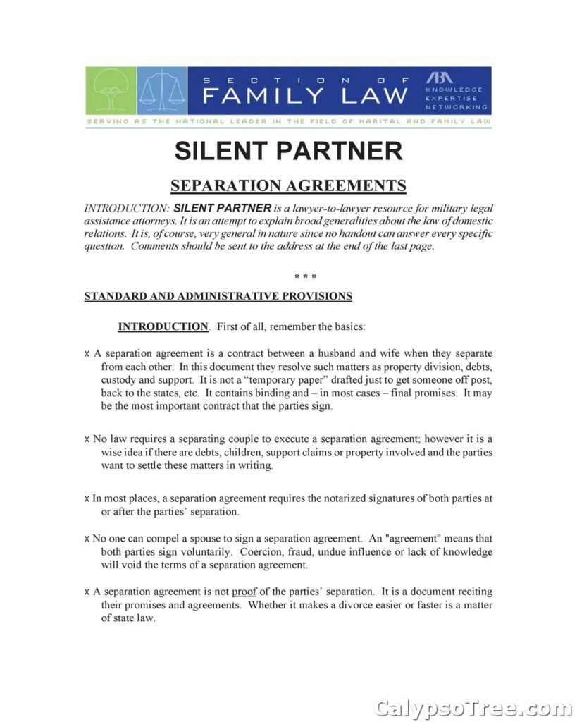 Separation Agreement Template 34