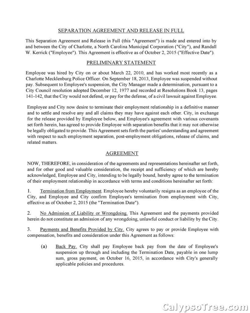 Separation Agreement Template 35