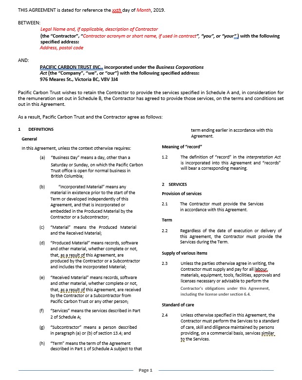 Service Agreement Template Doc