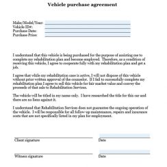 40 Free Vehicle Purchase Agreement Template