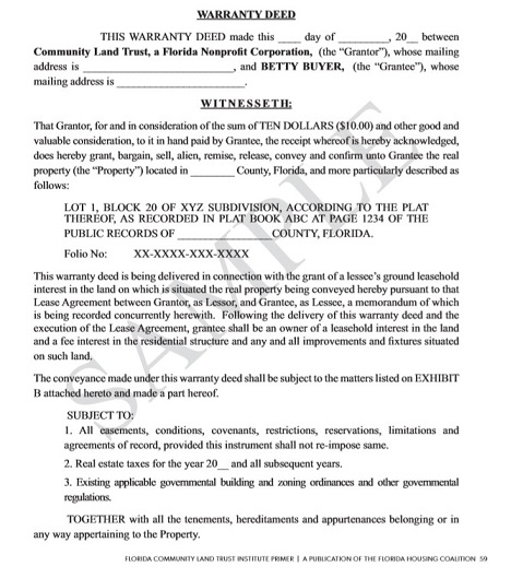 Warranty Deed Form Template