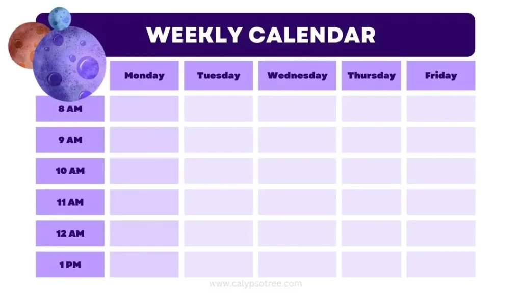 Weekly Calendar Template With Times 03