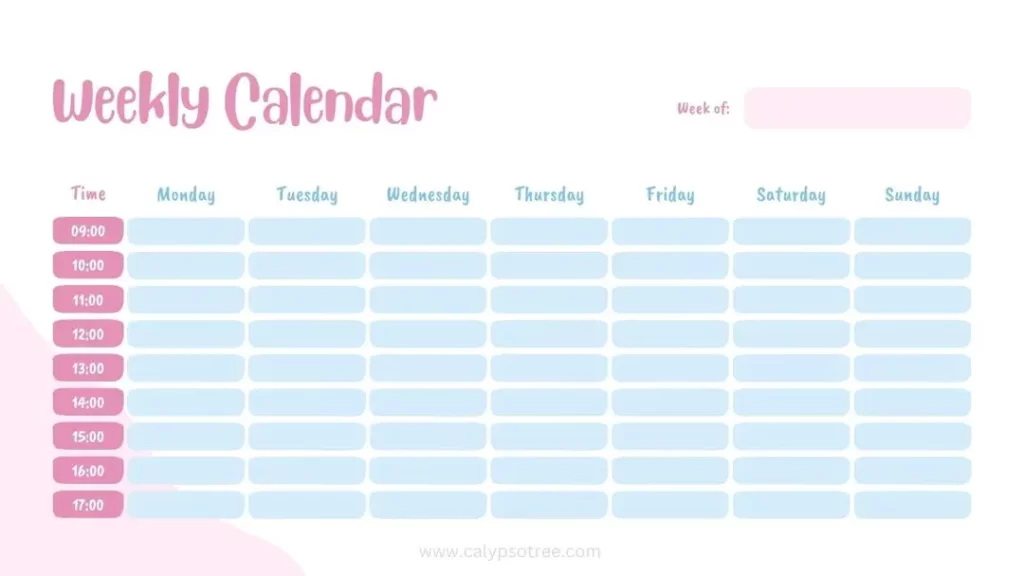 Weekly Calendar Template With Times 04