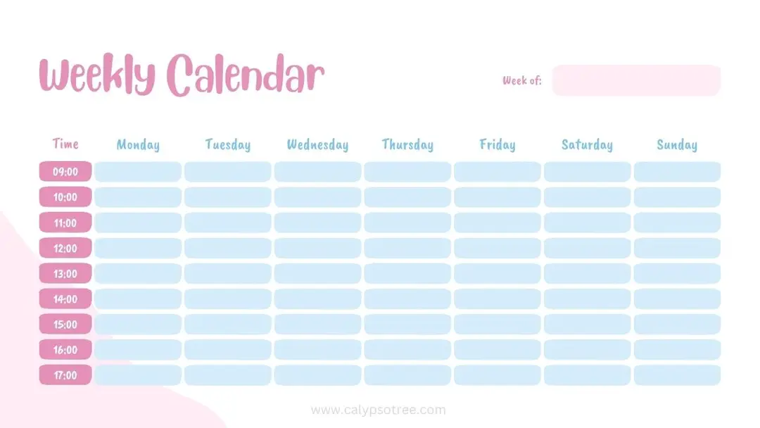 10+ Amazing Weekly Calendar Template With Times (Office And Home Needs ...