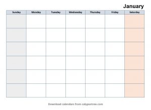 balnk calendar template