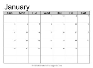 balnk calendar template free