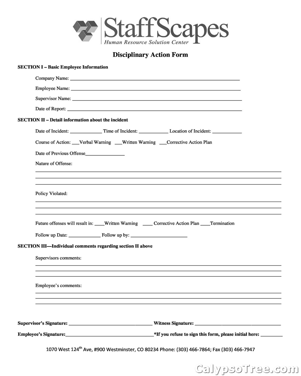 employee write up form printable 05