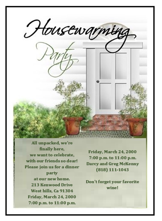 Housewarming party invitations - Free Printable Housewarming Invitations Templates