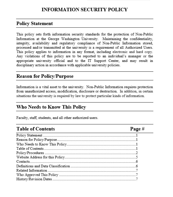 it security policy template
