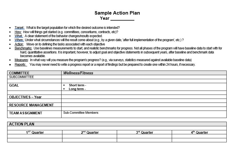 sample action plan template