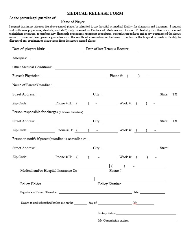 simple medical release form