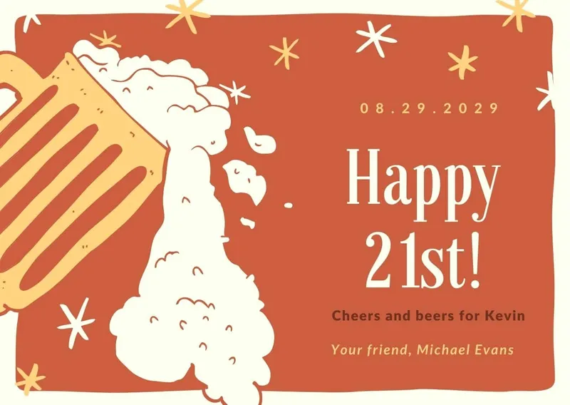 21st Birthday Card Template 21st Birthday Card Template