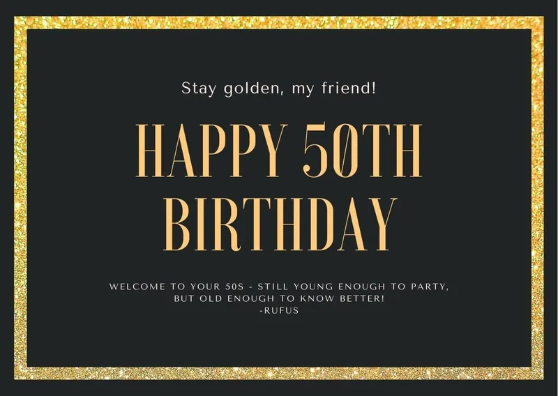 50th Birthday Card Template Printable 50th Birthday Card Template Printable