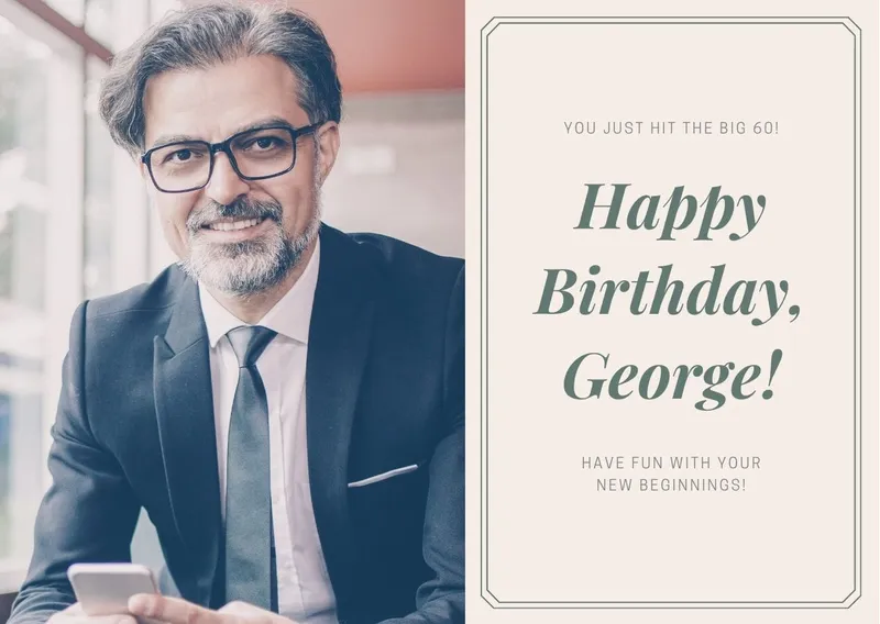 60th Birthday Card Template