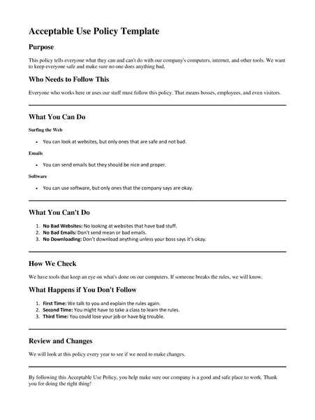 Acceptable Use Policy Template