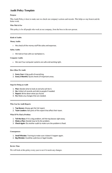 Audit Policy Template