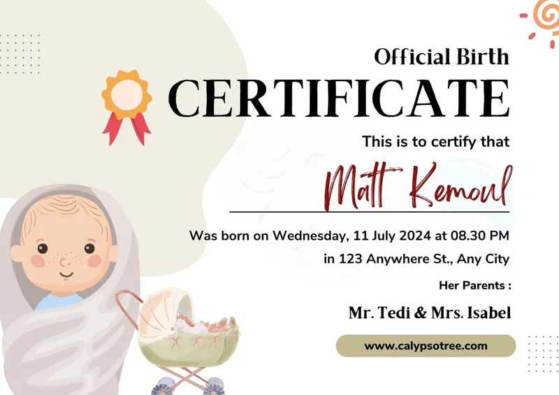 Baby Birth Certificate Templates