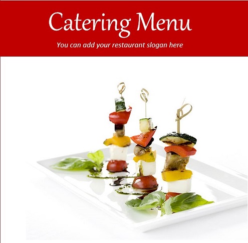 Catering menu template