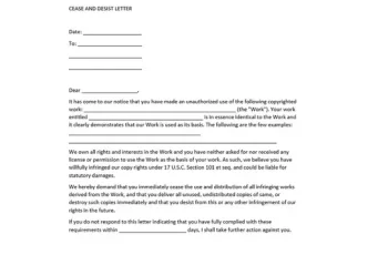 10 Cease And Desist Letter Template Free