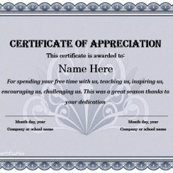 8 Free Certificate Of Appreciation Templates