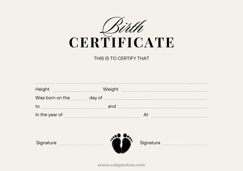 Classic Birth Certificate Templates