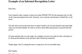 Recognition Letter Example – 9+ Free Template