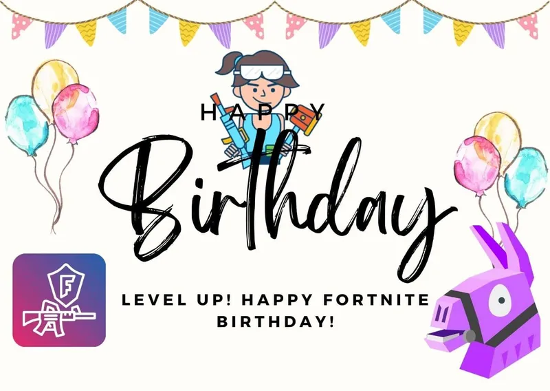 Fortnite Happy Birthday Card Template