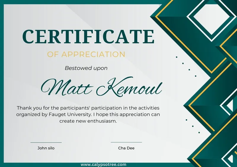 Free Editable Certificate of Appreciation Templates Word 04