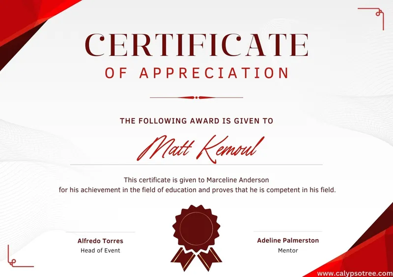 Free Editable Certificate of Appreciation Templates Word 07