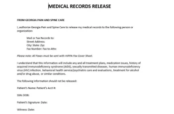 10 Free Printable Medical Release Form Templates