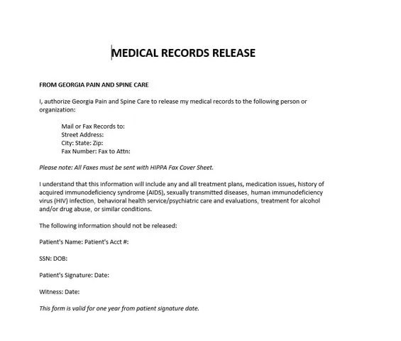 Free Printable Medical Release Form Templates