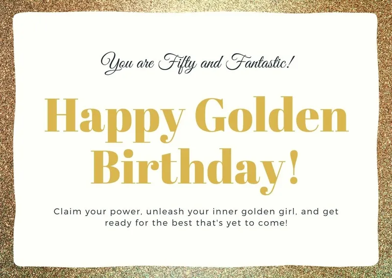Happy Golden Birthday Card Template