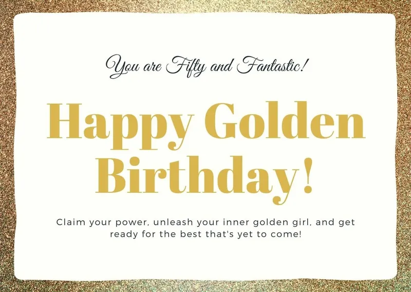 Happy Golden Birthday Card Template Happy Golden Birthday Card Template