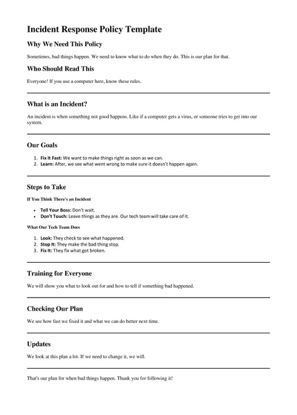 Incident Response Policy Template