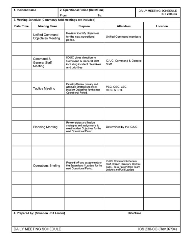 Meeting Itinerary Template