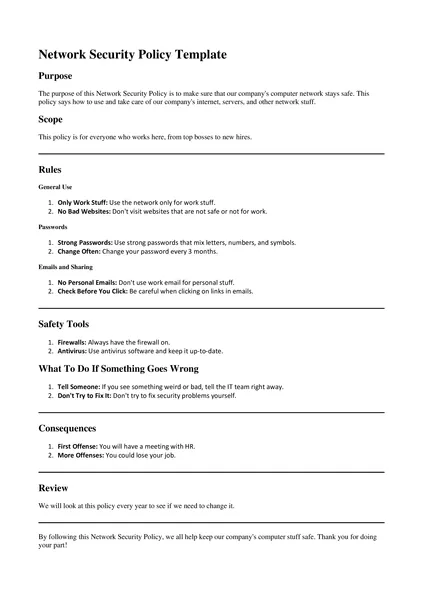 Network security Policy Template