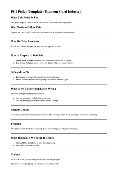 PCI Policy Template