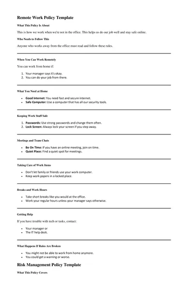 Remote Work Policy Template