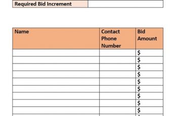 11 Amazing Silent Auction Bid Sheet Template (Word, Excel, PDF & Printable)