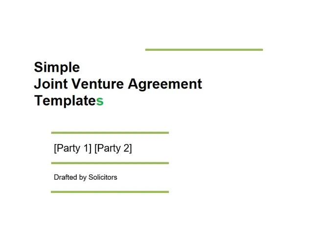 Simple Joint Venture Agreement Templates