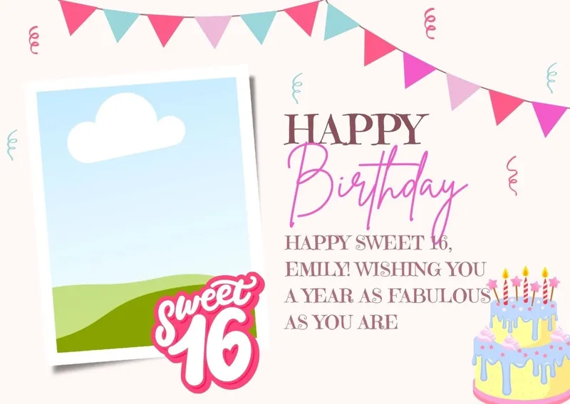 Sweet 16 Birthday Card Template