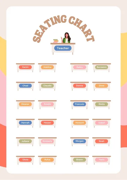 Teacher seating chart template