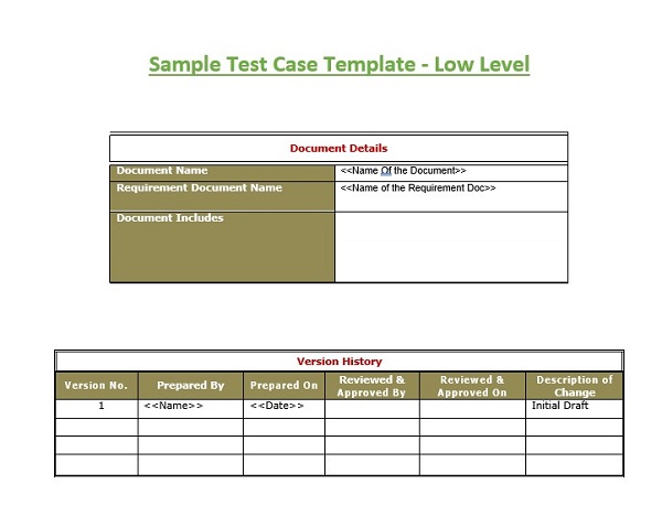 Test Case Sample