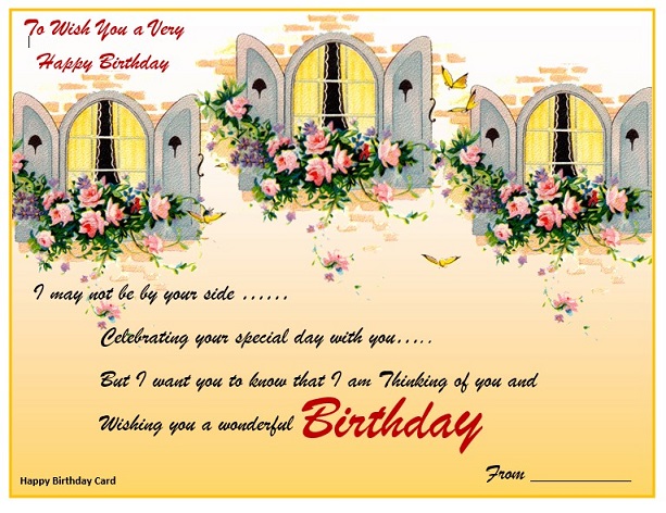birthday card template word free