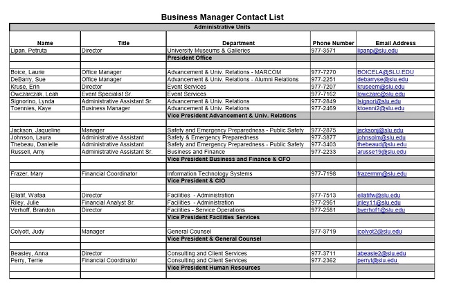 business contact list template