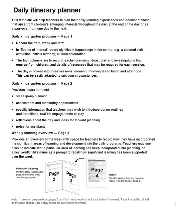 daily itinerary planner