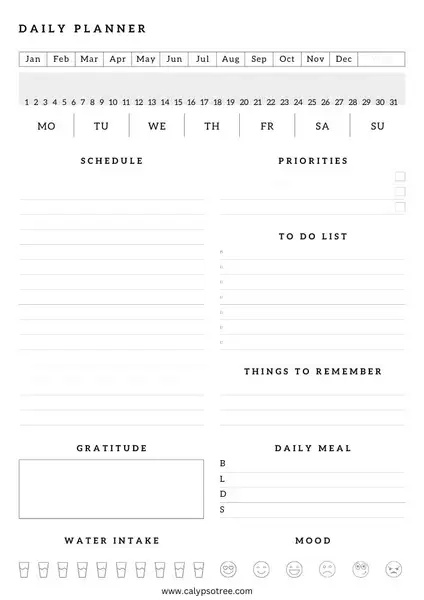 daily planner template free printable 11