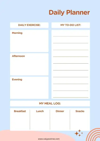 daily planner template free printable 14