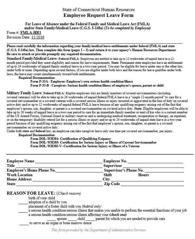 employee leave request form