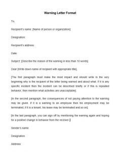 19 Free Employee Warning Letter Template – Calypso Tree